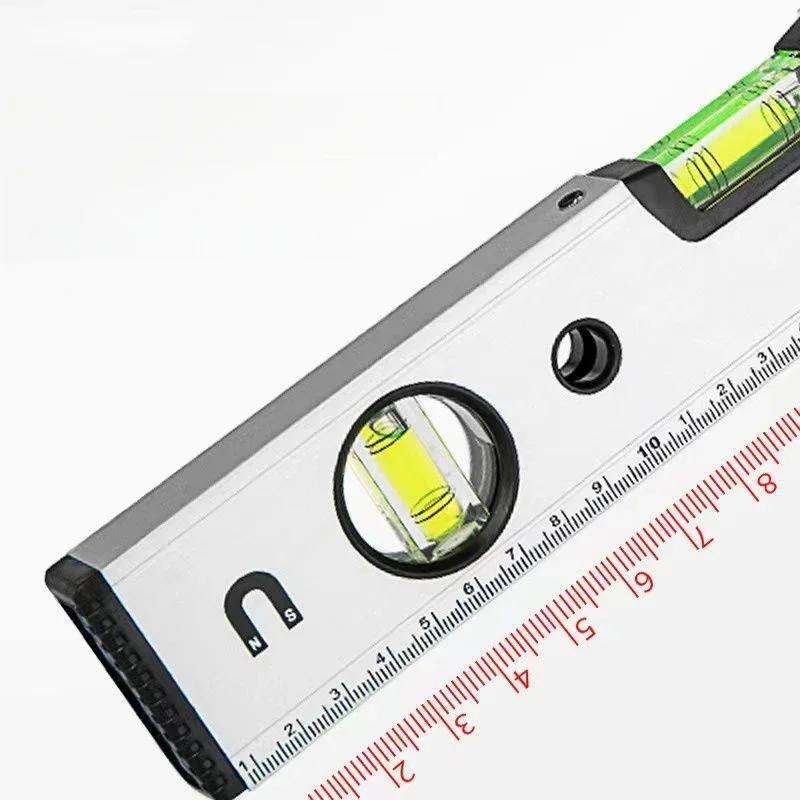 Magnetic Torpedo Level Tool 3 Vial Spirit Level Aluminum Shockproof High Visibility Bubble Leveler Durable Measuring Tool