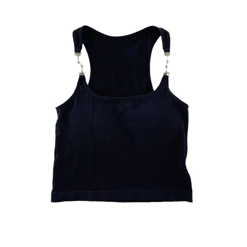 Wear Sleeveless Short Black Halter Tank Top Female Summer Spice Girl Chic Design Slim-fit Base Top