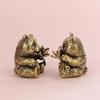1/2Pcs Brass Panda Statue Tea Pet & Desktop Ornament Panda Figurine Collectible Gift Home Office Decor Copper Crafts