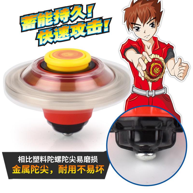 Gyro Toy Children'S Pull Strip Launcher Combined With Metal Lump Screw Battle Boy Blister Set Direct Supply