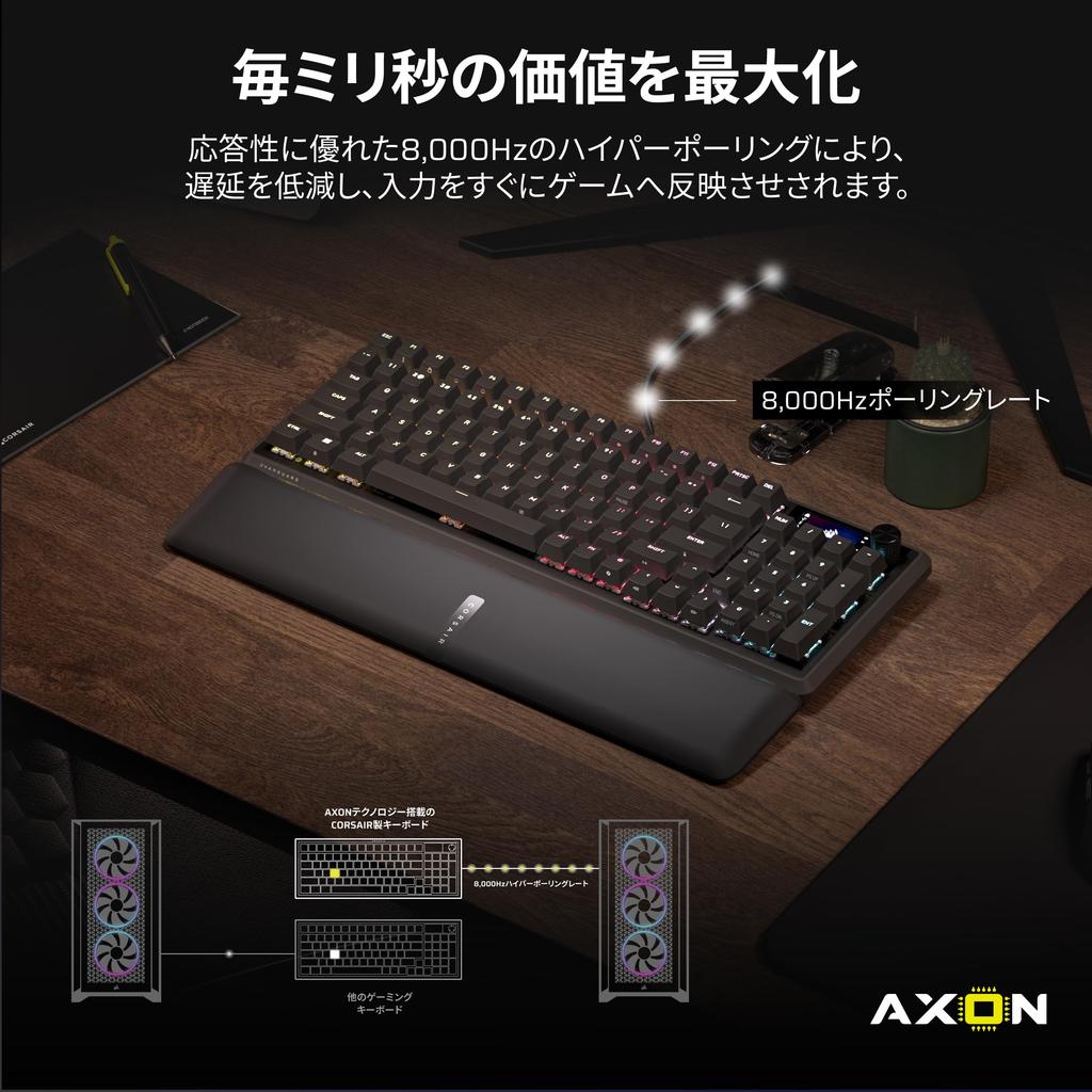 Corsair VANGUARD 96 Kabelgebundene Gaming Mechanische Layout MLX Plasma Linear LCD Flashtap Elgato Stream Deck Kompatibles Japanisches Layout Schwarze Tastatur, 96% –