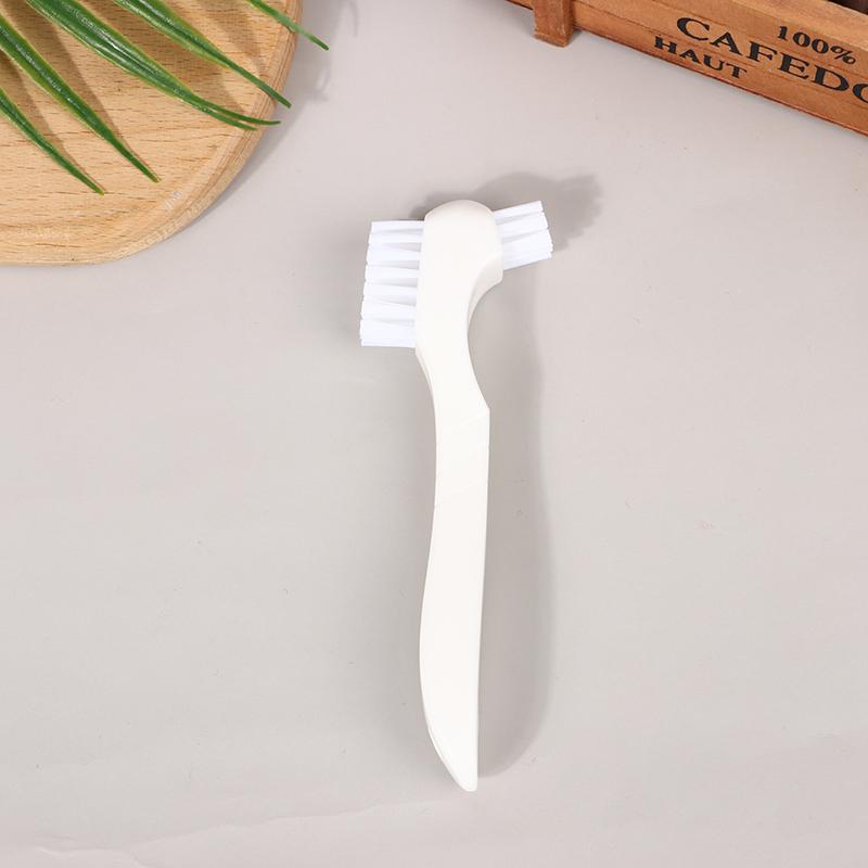 Multi-Layered Bristles Denture Cleaning False Teeth Brush Oral Care Non-Slip Ergonomic Rubber Handle Dual Heads Antibacterial