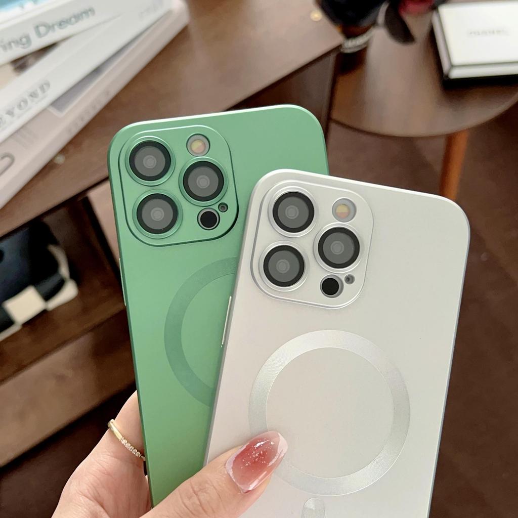 Matte Camera Lens Protective Magnetic Charge Bumper Phone Case For iPhone 17 Air 16 PM 15 14 Plus 13 12 11 Pro Max Soft TPU Silicone Shockproof Cover
