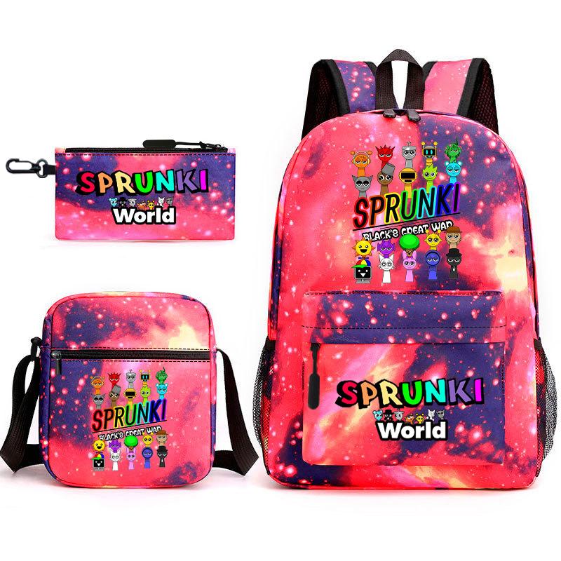 Rhythm box cartoon animation primary school schoolbag sprunki fourth grade lightweight burden reduction large capacity backpack bag