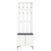 Coat Rack Set with Shoe Bench and Cushion, Coat Rack Front with Hooks [OLD SKU:WF32579234W]