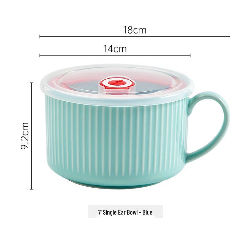 

ZISIZ Ceramic Instant Noodle Bowl with Lid