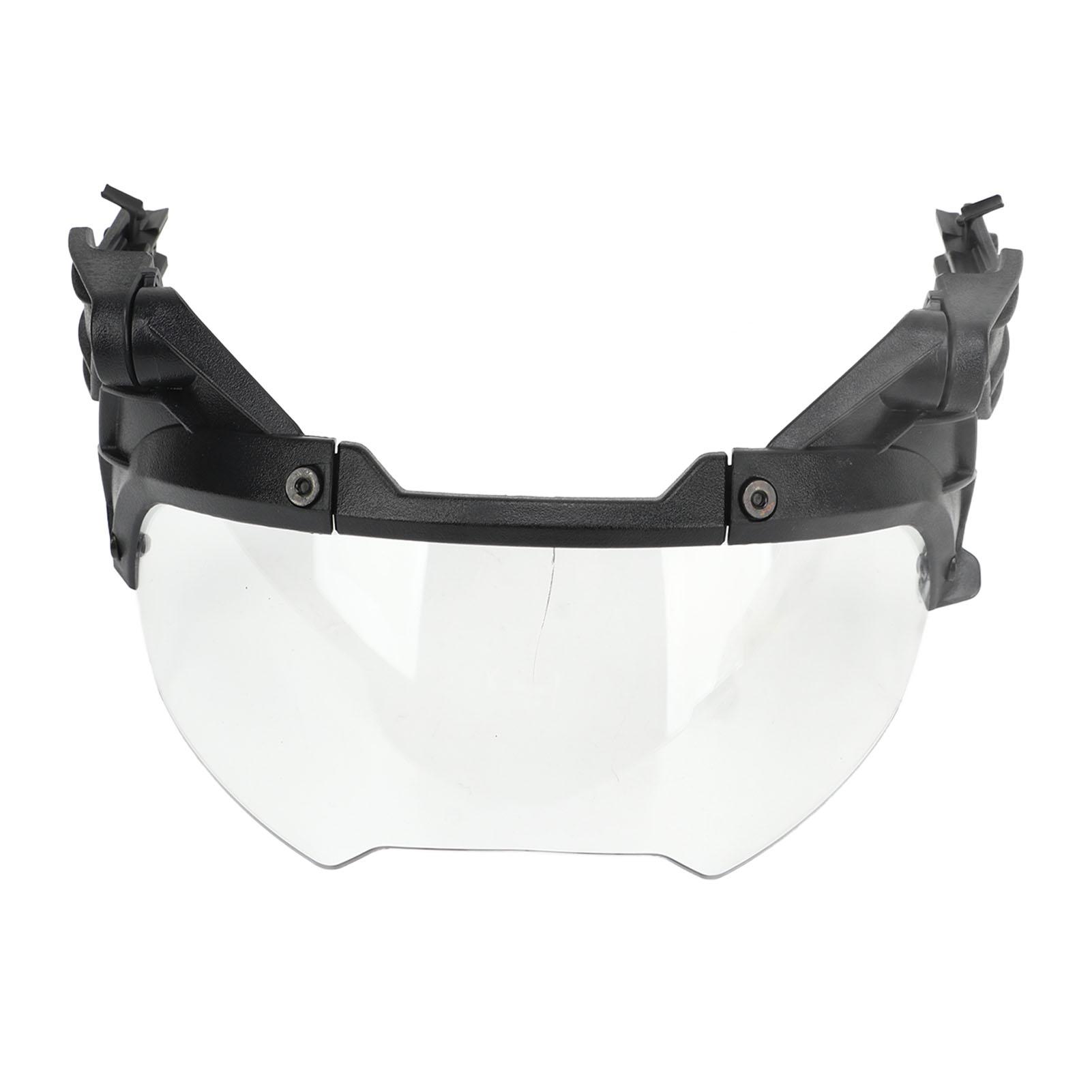 Igeteck Black Helmet Goggles For Mich Pc Adjustable Visor Goggle With Transparent Lens For Hunting Cycling
