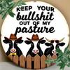 Funny Metal Cow Poster Farmhouse Wall Art Kitchen Decor Sign