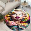 Op maat Gemaakte Gepersonaliseerde Zanger Print Ronde Vloerkleed, Veelzijdig Huisdecoratie Tapijt, voor Speelkamer, Appartement, Balkon, Entree, Hal Cadeau