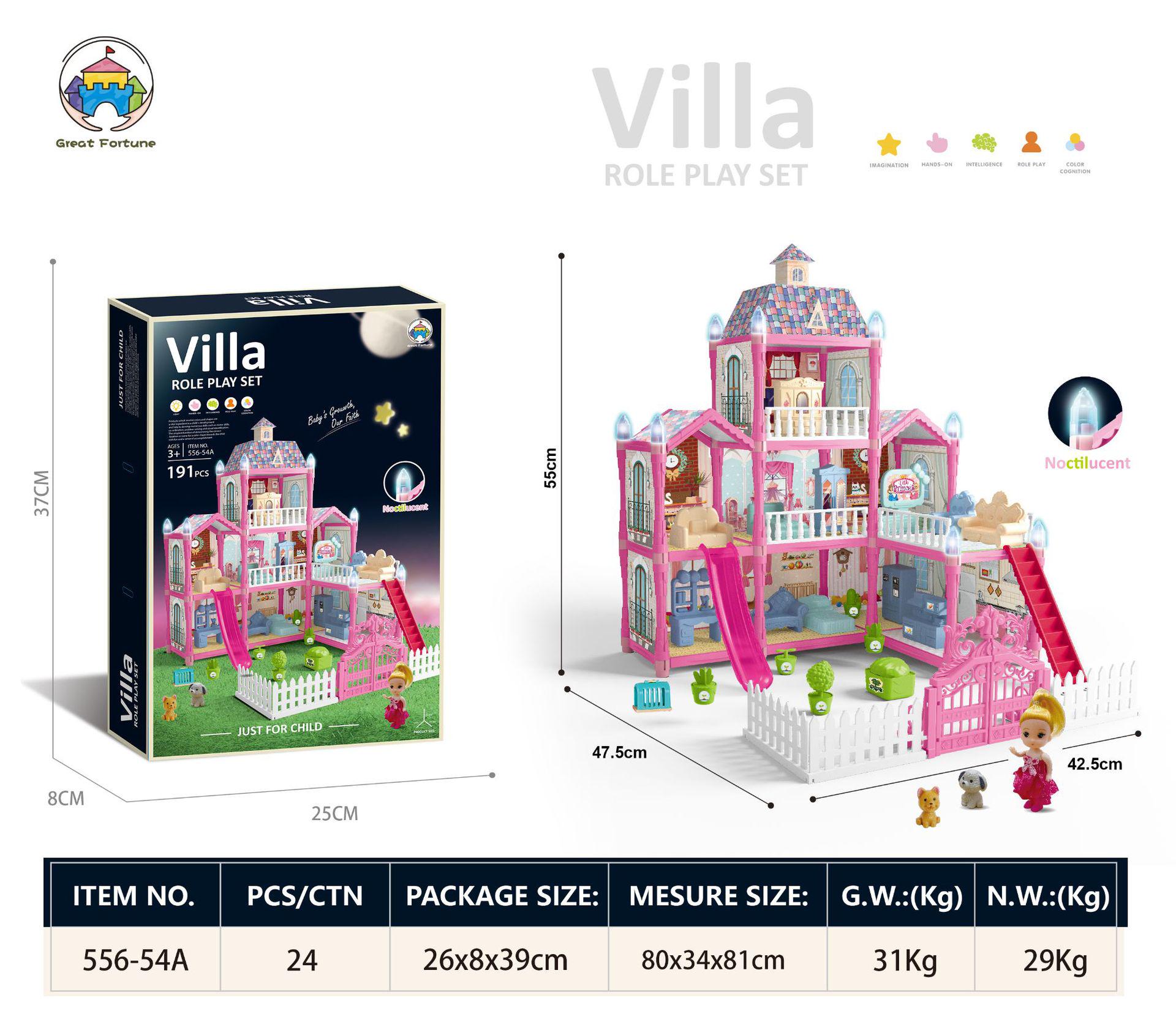 

Детский ролевой замок, строительные блоки, кукольный домик, вилла, рождественский подарок