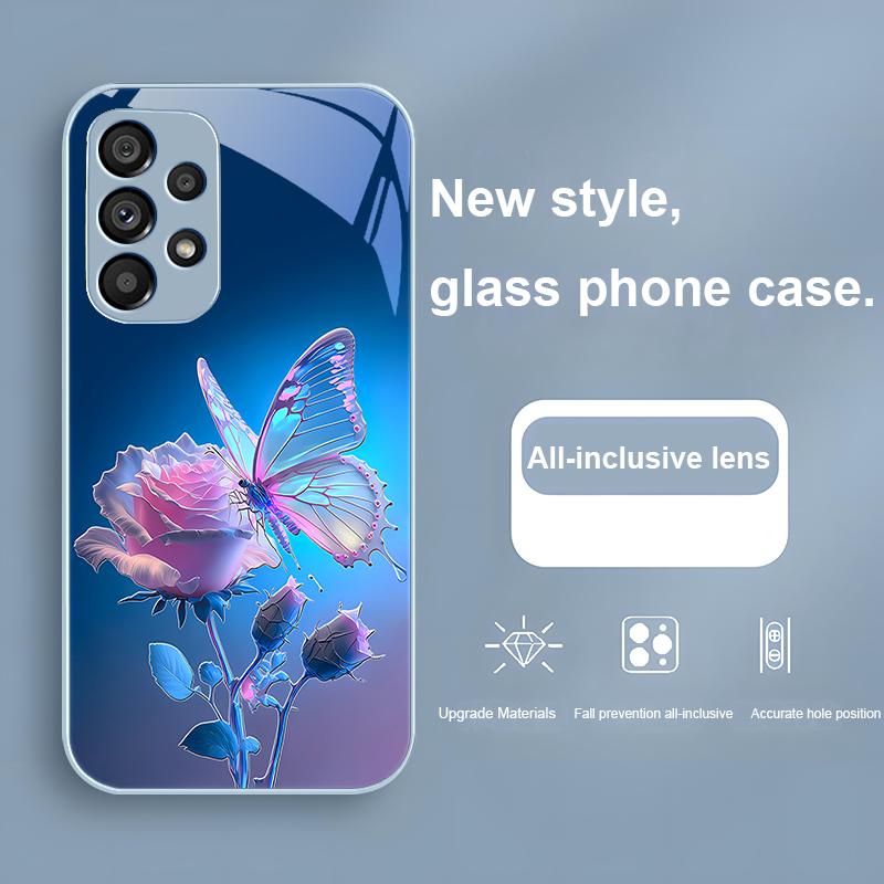 Motyl Stopniowy Czerwony Do Samsung Galaxy Note 10 Plus S20 21 FE S23 Ultra S8 9 A70 72 73 50 51 52 53 Szkło Hartowane Etui Na Telefon