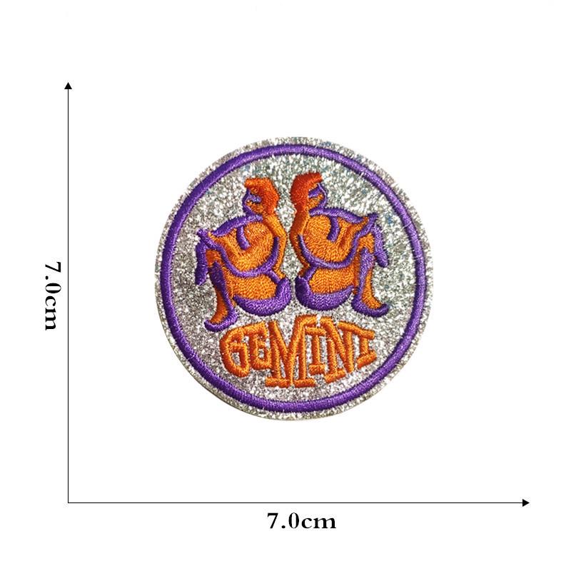 New Cartoon Constellation Embroidery Patch - Creative Round Design