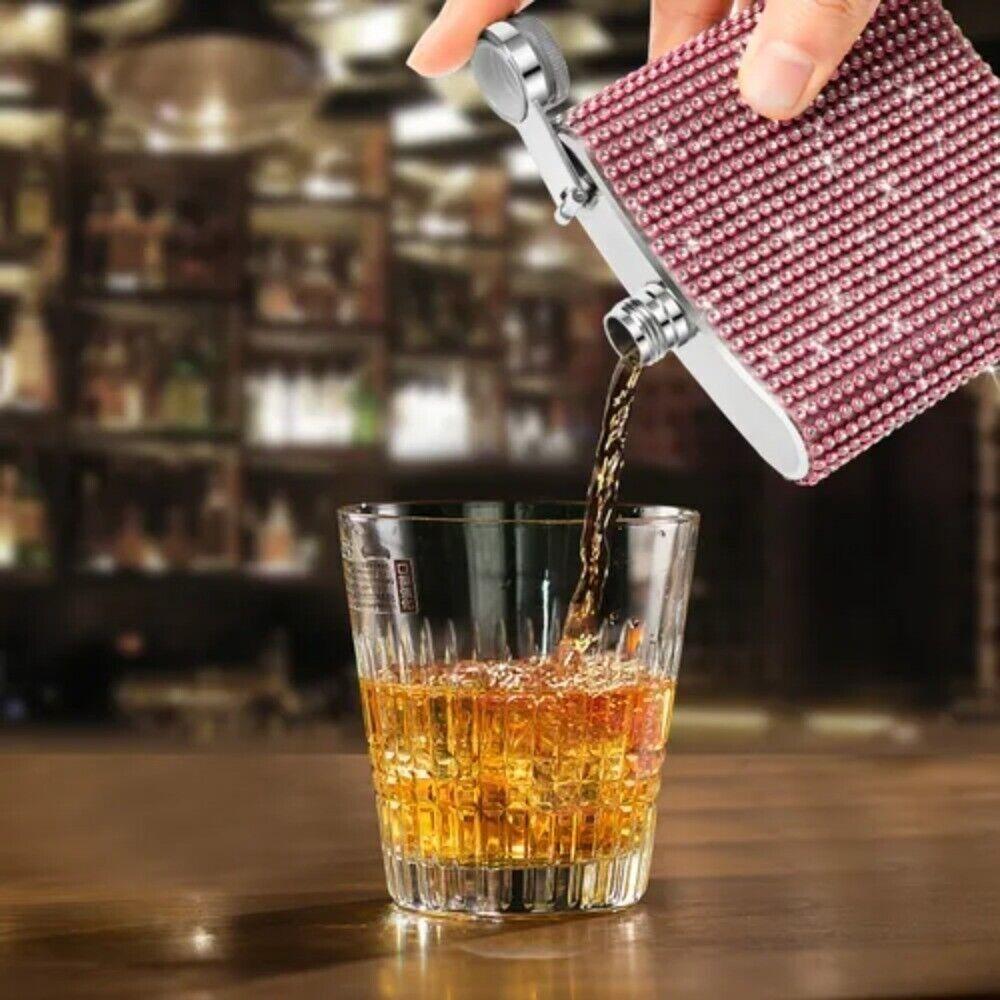 Leak-proof Wine Bottle Portable Alcohol Bottle Diamond Hip Flasks