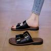 Fashion CRLAYDK Flat Sandals for Women Walking Summer Ladies Adjustable Buckle Strap Casual Outdoor Slippers Dressy Slides Footwear