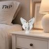 Prayer Blessing Gift 3D Printed Angel Figurine with Large Wings, White Matte Statue, Office Desk Statue Aesthetic Minimalist Sculpture for Home