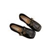 Design Sense Niche Shallow Mouth Shoes Flat-soled Leather Shoes Women's Shoes Autumn French Retro Single Shoes Soft-soled Loafers Doudou Shoes