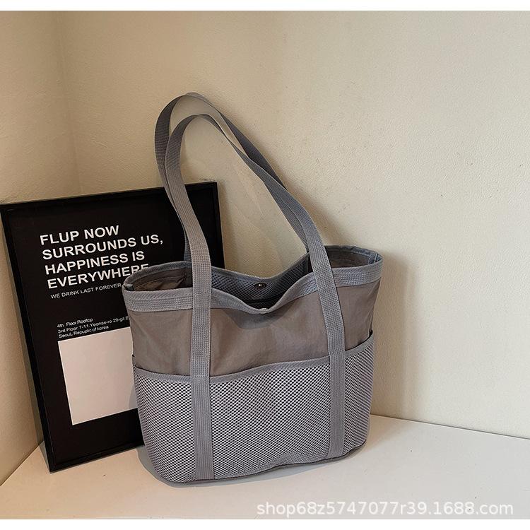 

Women s canvas big bag Women s 2025 new casual large-capacity tote bag Simple and fashionable commuter shoulder bag серый