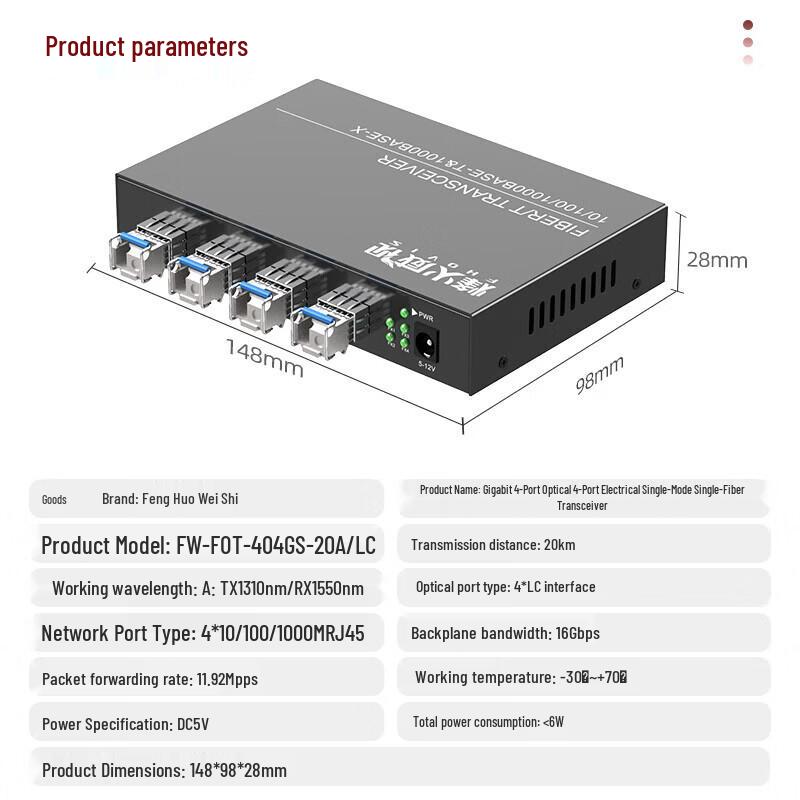 Fenghuo Weishi Gigabit Fiber Optic Switch