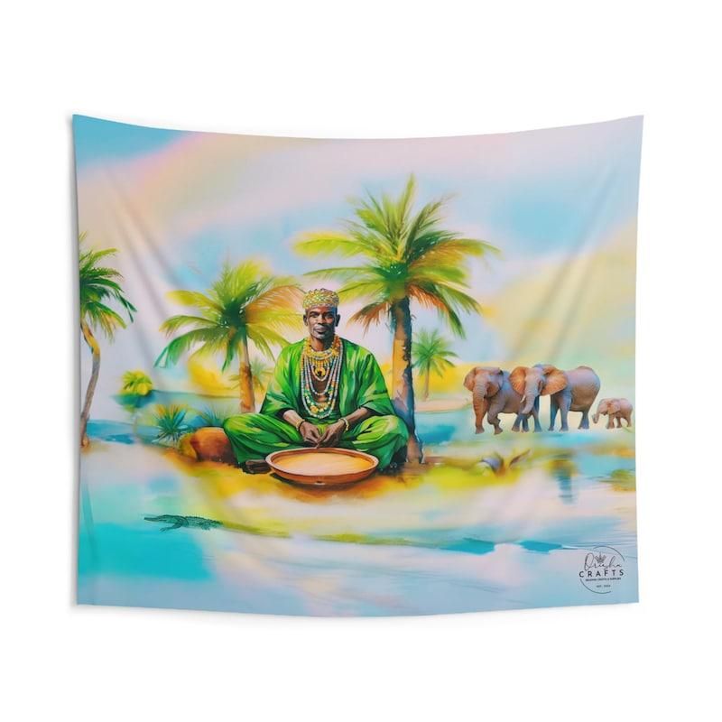Orunmila tapestry, altar of the African Yoruba deity 75x100 чёрный