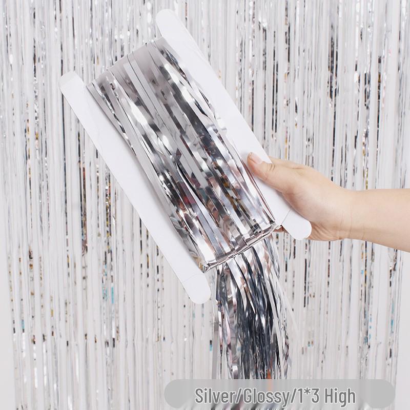 Silk Tassel Door Curtain: Black, Gold & Silver Decoration for Parties, Events & Photos