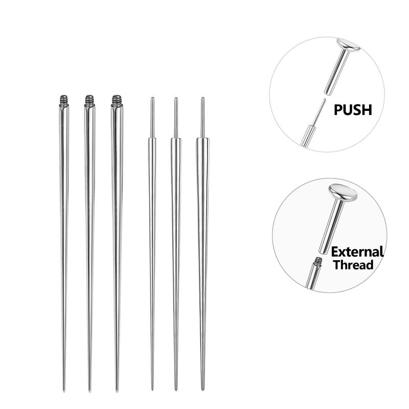 10Pcs Stainless Steel Piercing Jewelry Guide Needle Internal Thread Insertion Needle Auxiliary Body Piercing Tool Jewelry Tool