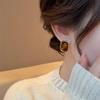 Elegant French Maillard Resin Square Stud Earrings - Light Luxury, Simple & Versatile Ear Accessories