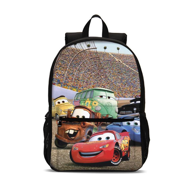 Cars Movies Cartoon Backpack For Kids With Nylon Material And Spacious Design