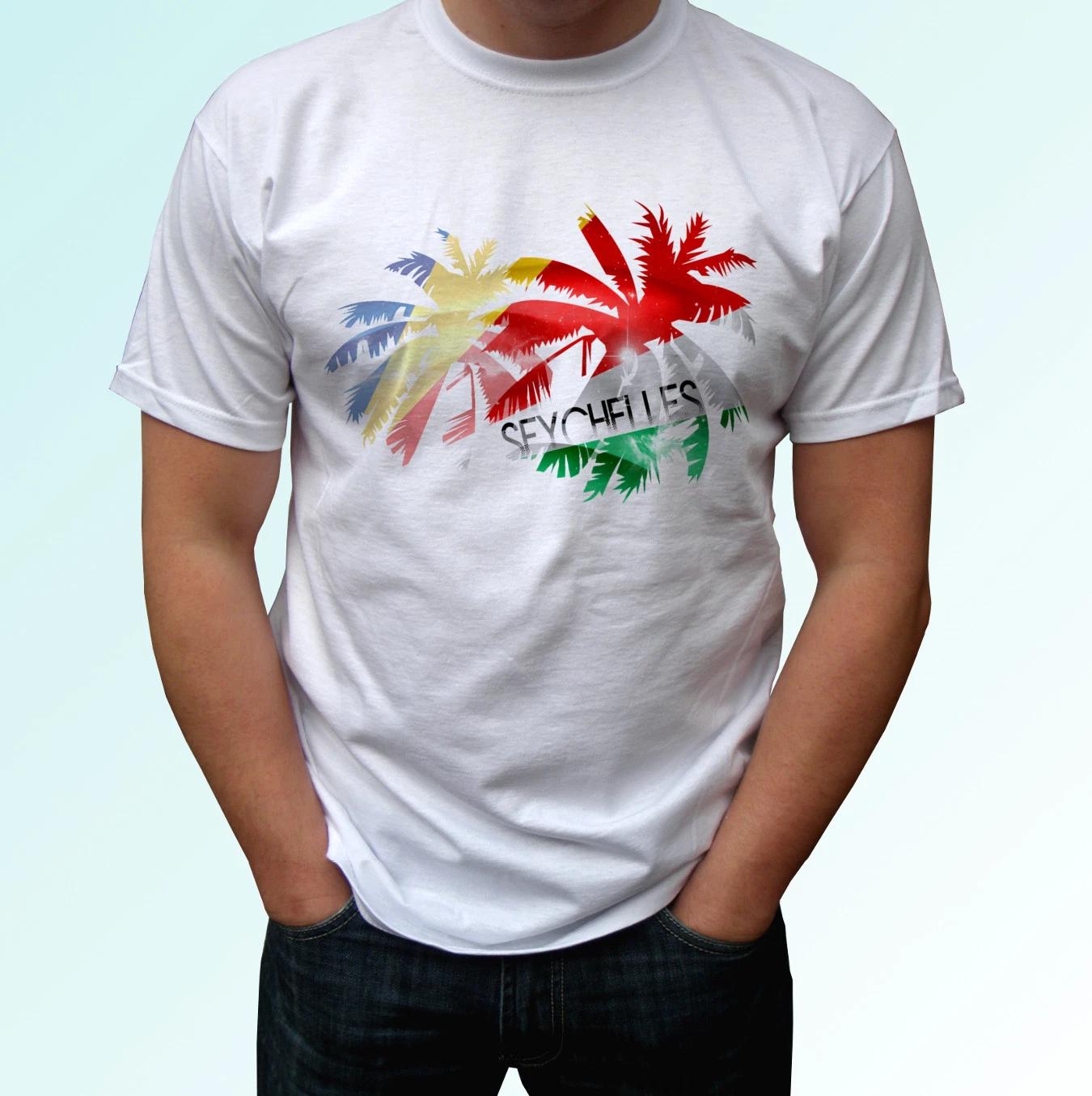 

Seychelles palm flag - white kids boys T-Shirt holiday top design s s kids baby 130
