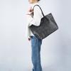 Coach City 33 Classic Monogram Chiusura a Bottone Borsa Tote Grande Capacità Donna tote Nero 5696-SVTSQ