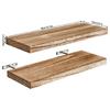 2 Stück Naturholz Wandregale Schweberegal 10kg Tragkraft Einfache Montage Hellbraunes Finish für Küchen- Bürodekorationen