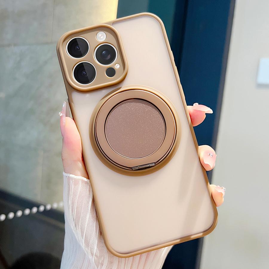 360° Metal Ring Bracket Magnetic Case for iPhone 16 15 14 Plus 13 11 12 Pro Max Hardware Kickstand Silicone Magsafe Soft Cover