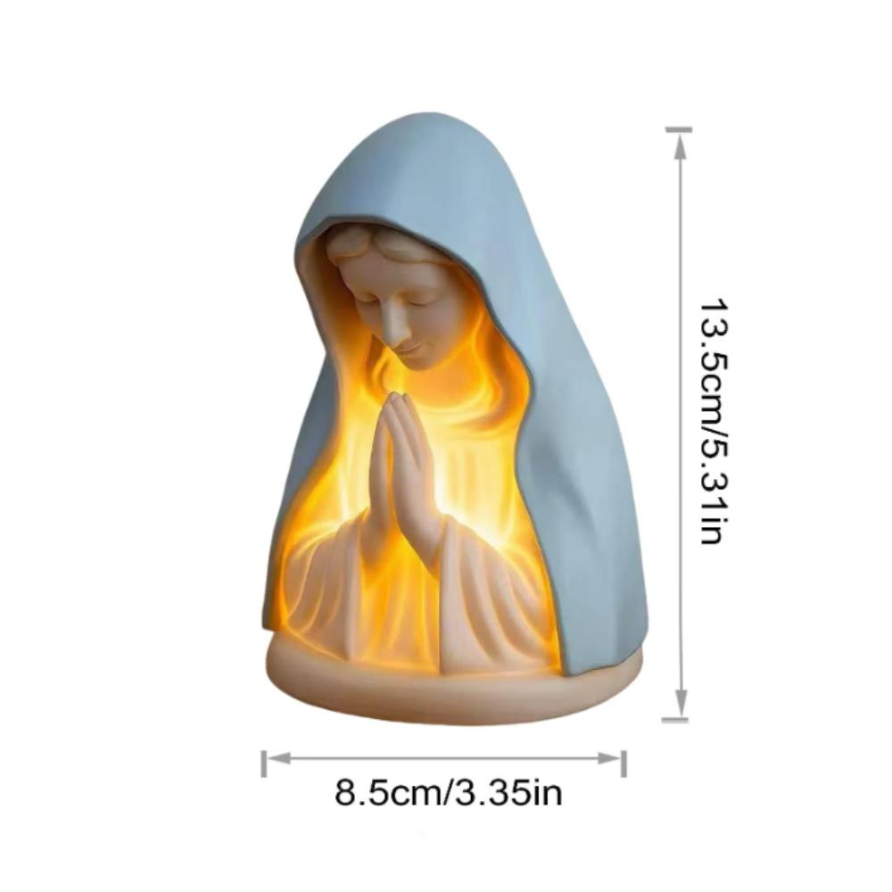 Warm Lighting Virgin Mary Night Light Plug In Decorative Craft Blessed Mother Mary Lamp Figure Craft Catholic Night Light