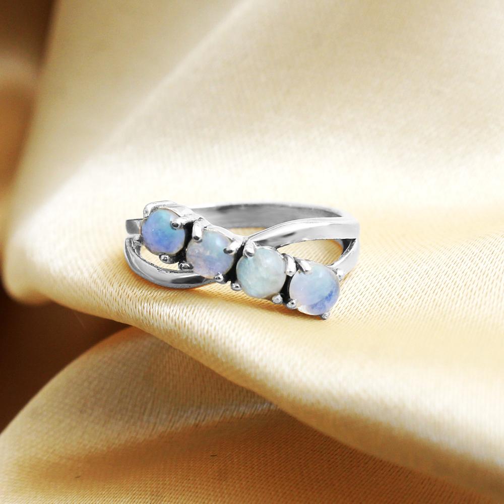 

Кольцо Arisha Silver Moonstone из стерлингового серебра 925 пробы 5 светло-синий