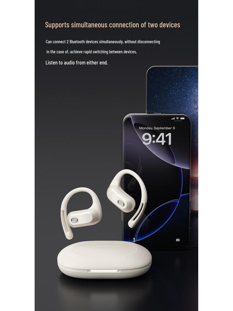 2026 New Model Open-ear Wireless Earbuds - Long Battery, Noise Cancelling, Comfortable for Sports