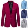 Moda Uomo Tinta Unita Manica Lunga Revers Slim Fit Blazer Abito Cappotto Soprabito