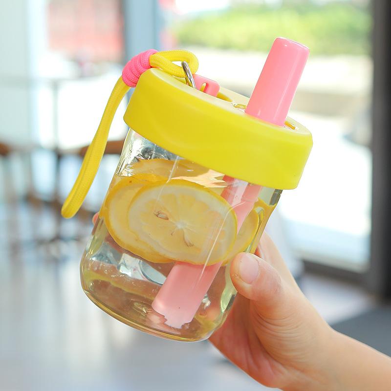 500ml Straw Cup With Leak-Proof Lid For Lady Cute Food Grade Heat Resistant Cup Tea Separation Filter Cups With Handle Water Cup