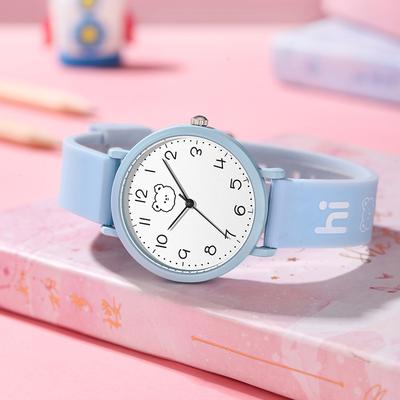 Montre Étudiant Animation Dessin Animé Couleur Bonbon Étanche Silicone Petite Fraîcheur Collège Montre Quartz