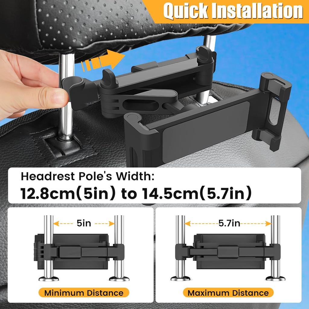 Universal Autohalterung Auto Rücksitz Kopfstützenhalter für iPad Air 4-11 Zoll 360 Drehung Mini Tablet PC Autotelefonständer
