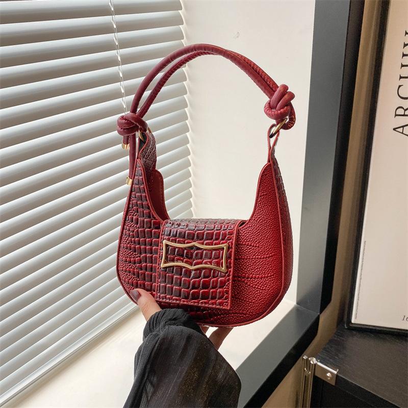 

Korean version retro one-shoulder underarm bag summer 2024 new trendy fashion one-shoulder messenger bag women s crescent bag women s сірий колір