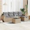 VidaXL Garden Lounge Set with Cushions 6 Pcs Beige Braided Resin 3325575