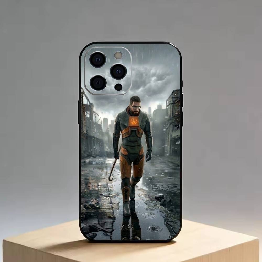 Half-Life Phone Case For iPhone 17,16,15,14,13,12,11 Plus,Pro Max,XS,Soft Silicone Black Cover