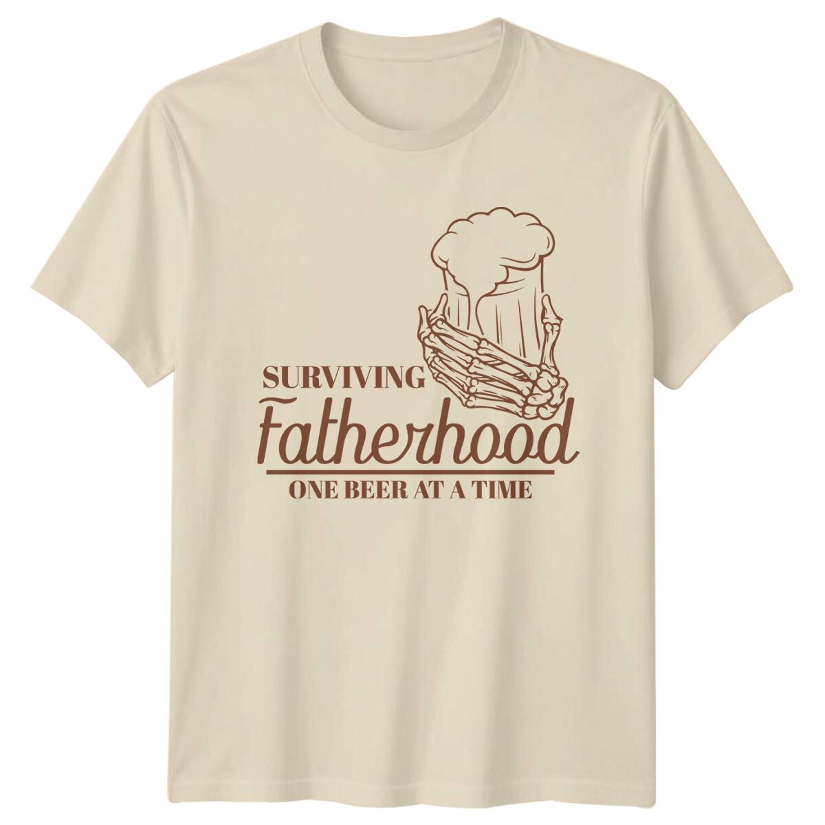 Surviving Fatherhood One Beer At A Time Funny Dad T-Shirt -d S