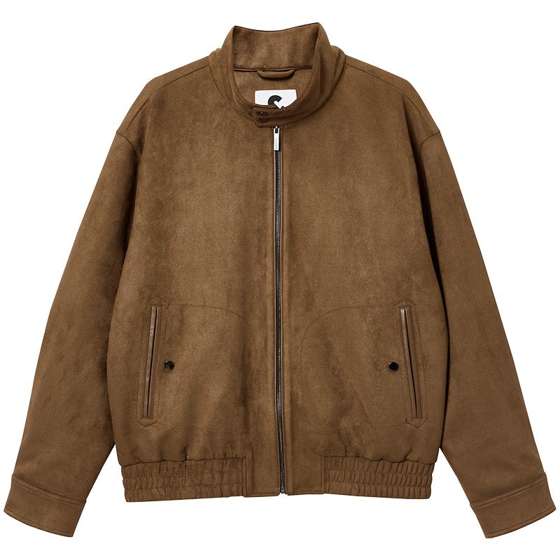 Мужская стеганая куртка JACK&JONES из искусственной замши S темно-коричневого