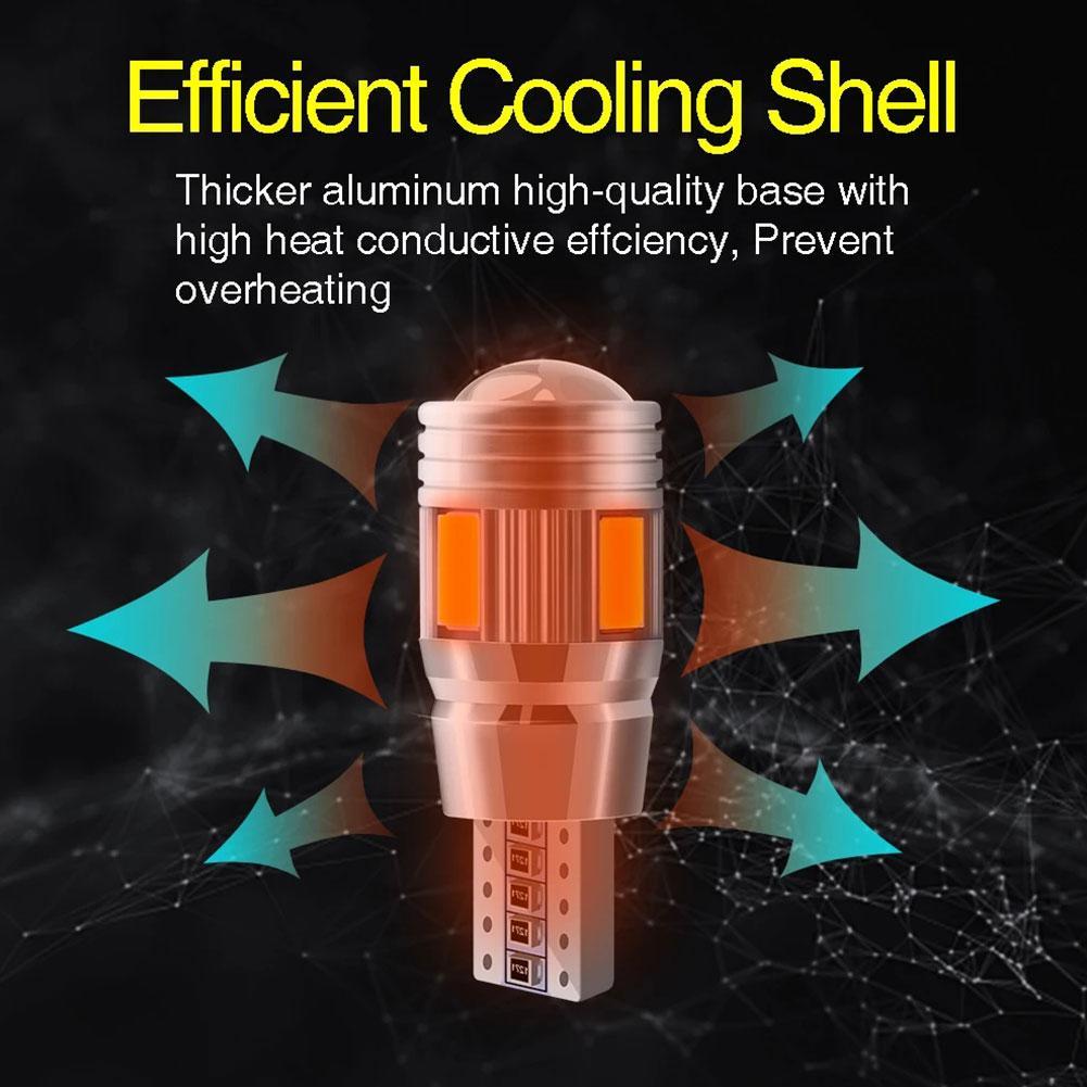 2PCS Car Reading Light T10 LED Bulbs Plug And Play Common Uses License Plate Lights Map Lights Brake Lights Fog Lights Etc