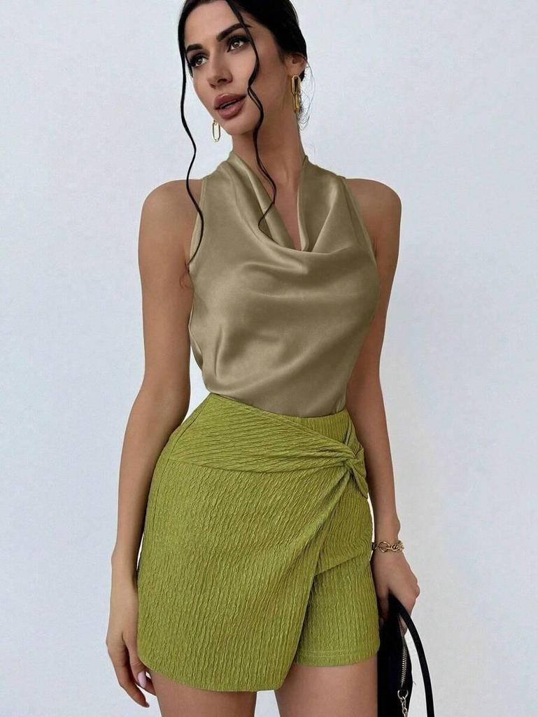 Women's Sexy Sleeveless Satin Shirt - Spring/Summer 2025 Collection