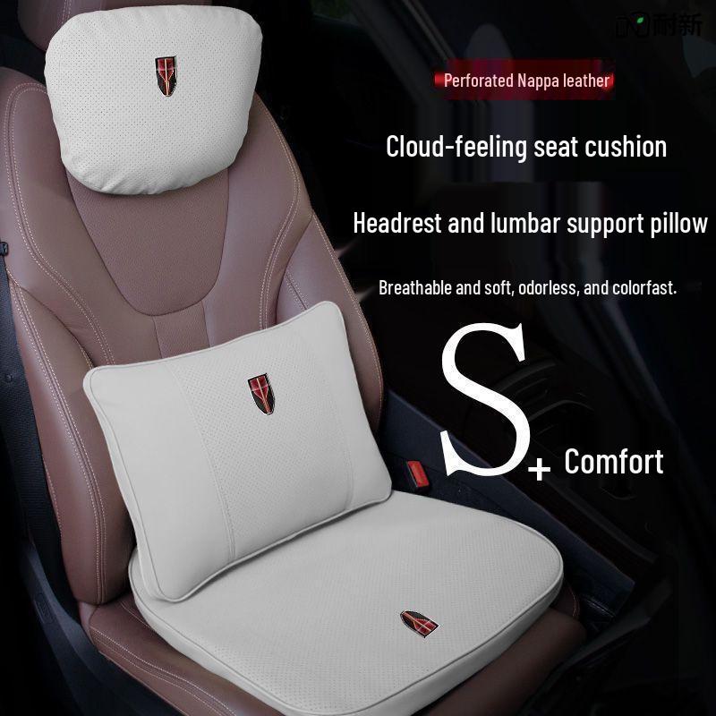 Compatible with Hongqi H5/H7/H9 Car Headrest Neck Pillow & Lumbar Support for HS5/HS7 E-HS3/9 E-QM5