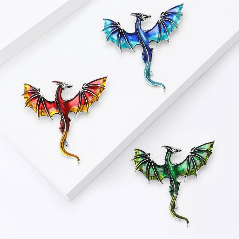 Cartoon Western Dragon Alloy Safety Badge Pin Daily Fashion Unisex Brooch Decorative Scarf Clip Bag Charm
