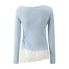 GGPX New York Drapeneck Lace Contrast Knit Gq3kp018f