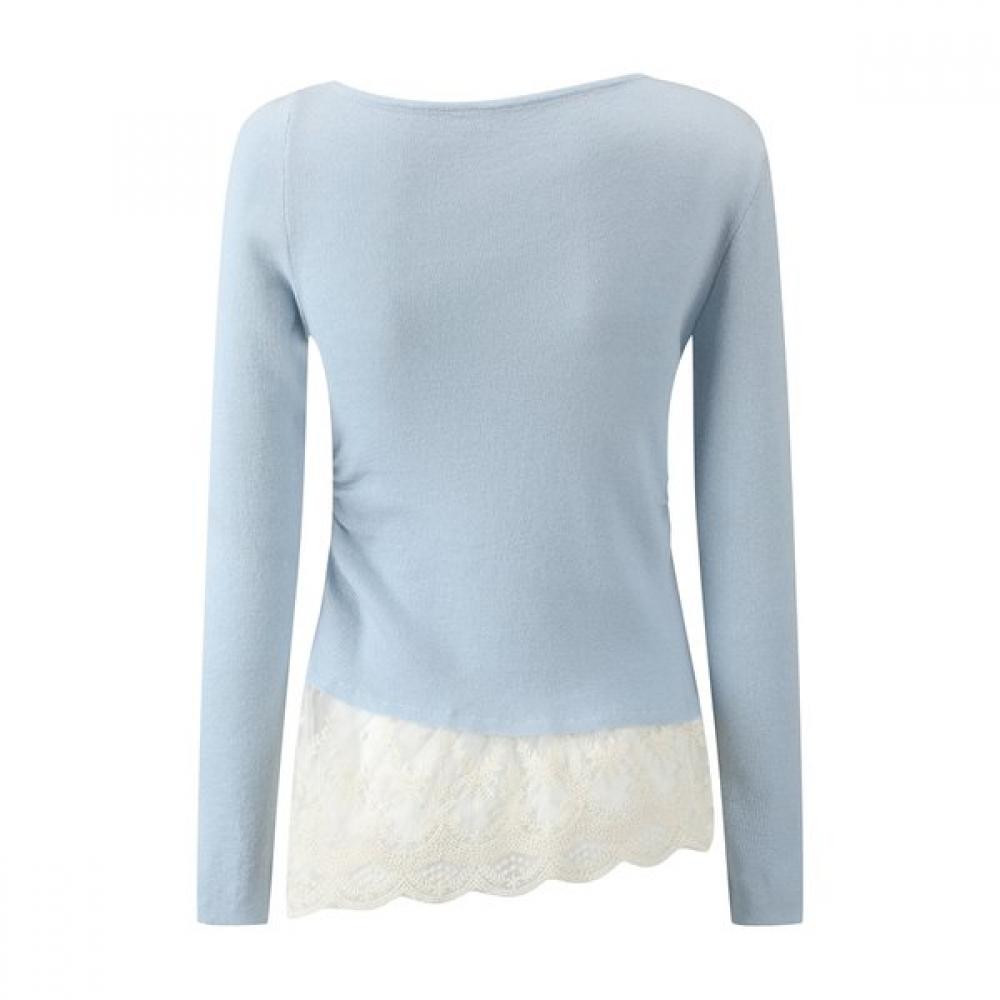 GGPX New York Drapeneck Lace Contrast Knit Gq3kp018f