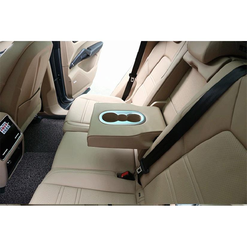 ABS Car Styling Interior Rear Water Cup Holder Cover Trim Frame Ring Fit For Porsche Cayenne 2018 Auto Accessories